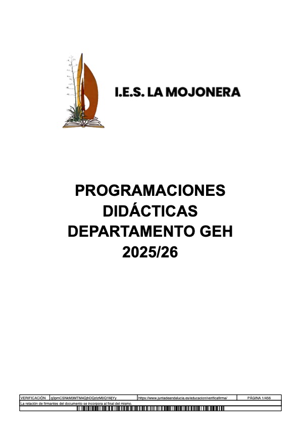 Programación didáctica Geografía e Historia