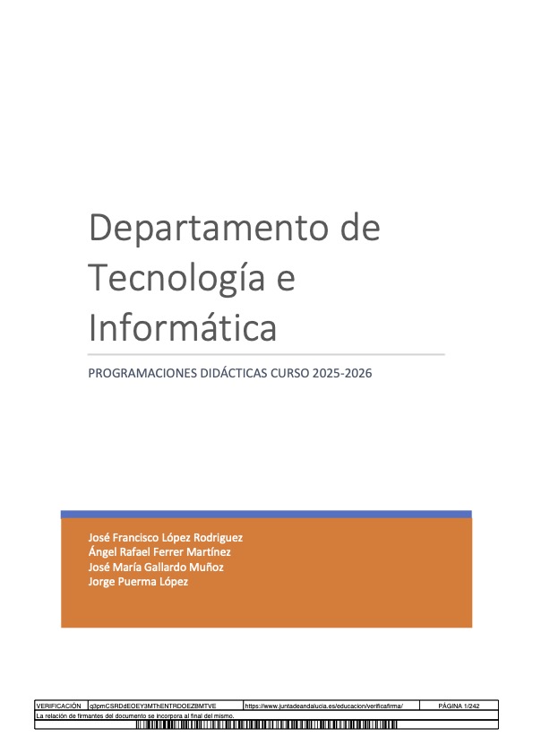 Programaciones didácticas tecnología e informática